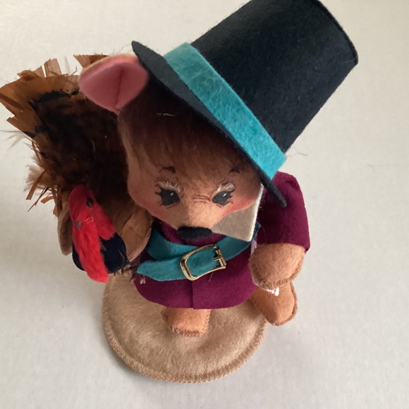Annalee Mobilitee Thanksgiving Pilgrim With Turkey Rare - Picture 5 of 8
